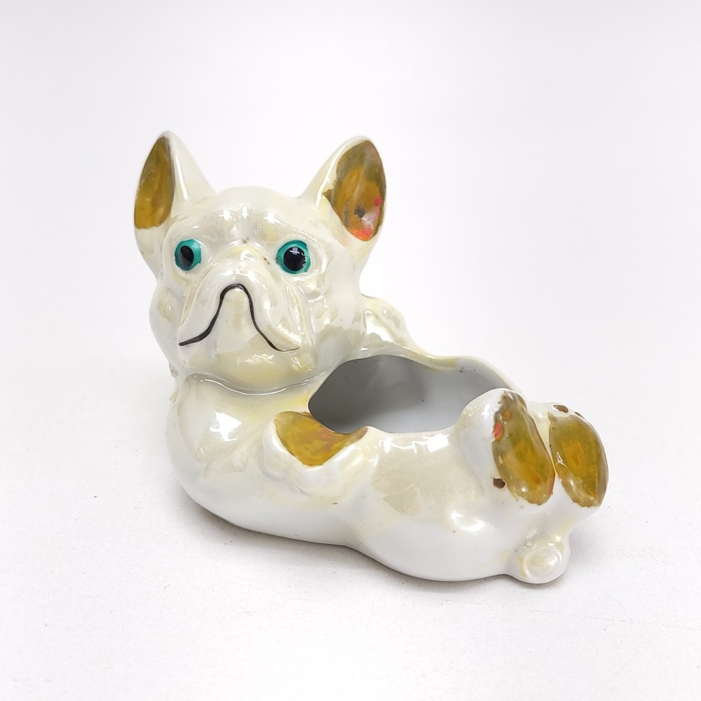Vintage FRENCHIE Dog Planter Japan Small Ceramic‎ French Bulldog Succulent